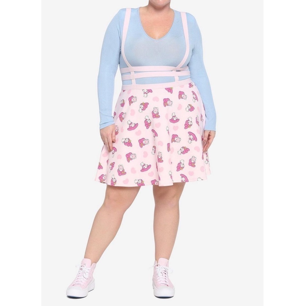 NWT Hot Topic My Melody by Sanrio Strappy Suspender Skirt Kawaii Anime Skater XL